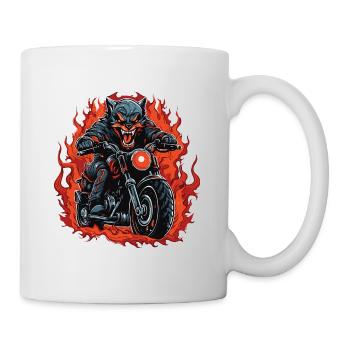 Moto loup motard - Mug blanc - blanc - Droite