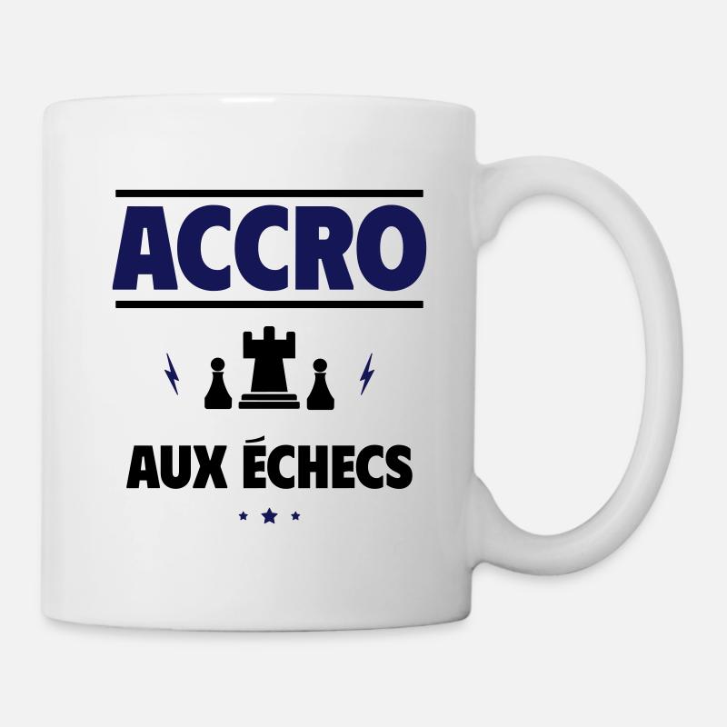 accro aux échecs - Mug blanc - blanc
