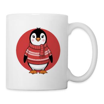 Pinguin süß Winter Schal Südpol Antarktis - Tasse - Weiß - Rechts
