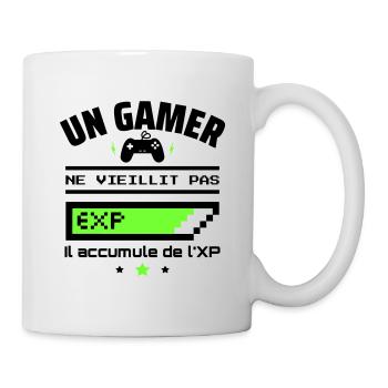 un gamer ne vieillit pas,idée cadeau anniversaire - Mug blanc - blanc - Droite