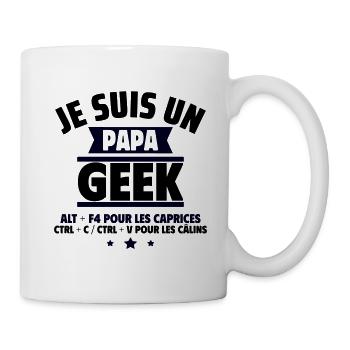 Papa geek : ALT + F4 , cadeau fête des pères - Mug blanc - blanc - Droite