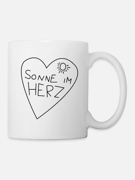 Sonne im Herz - Tasse - Weiß
