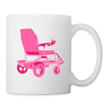 Elektro-Rollstuhl in Rosa – Statement Style - Tasse - Weiß - Rechts