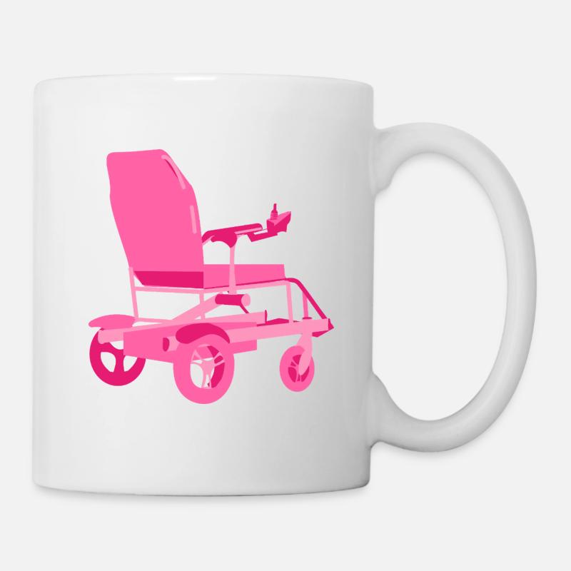 Elektro-Rollstuhl in Rosa – Statement Style - Tasse - Weiß