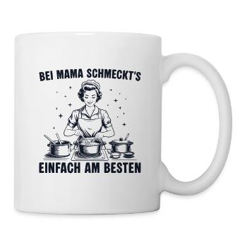 Mama Vintage Hausfrau - Beste Köchin - Tasse - Weiß - Rechts