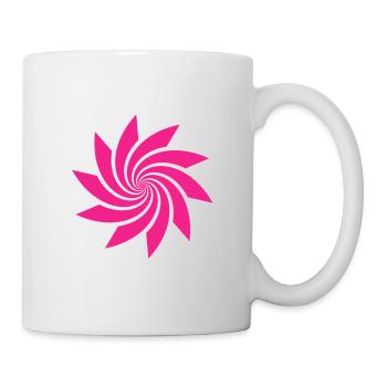 Rosa Spiralpinwheel - Tasse - Weiß - Rechts