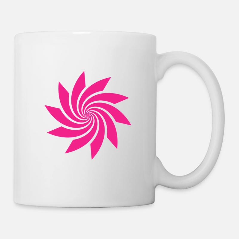 Moulin à vent en spirale rose - Mug blanc - blanc