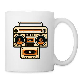 Retro Boombox Graphic Orange - Mug - white - Right