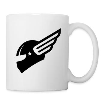 SCHWARZER MOTORRADHELM MIT FLÜGEL, GHOST RIDER - Tasse - Weiß - Rechts