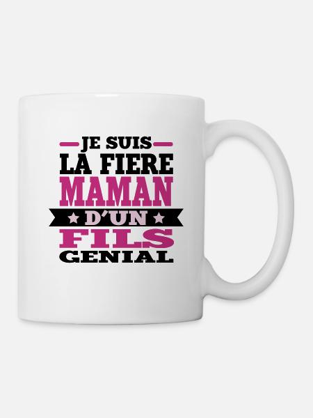 je suis la fière maman d'un fils génial - Mug blanc - blanc