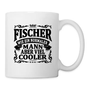 fischer aber viel cooler - Tasse - Weiß - Rechts