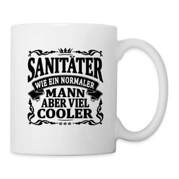 sanitäter aber viel cooler - Tasse - Weiß - Rechts