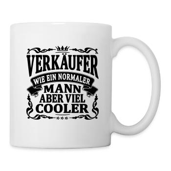 verkäufer aber viel cooler - Tasse - Weiß - Rechts