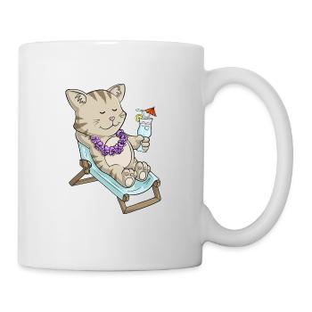 chat de bande dessinée Baignant - Mug blanc - blanc - Droite