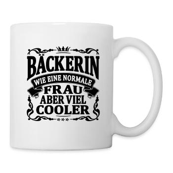 bäckerin aber viel cooler - Tasse - Weiß - Rechts