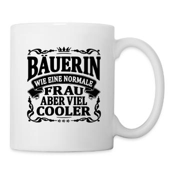 bäuerin aber viel cooler - Tasse - Weiß - Rechts