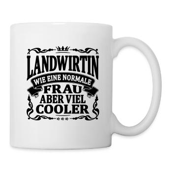 landwirtin aber viel cooler - Tasse - Weiß - Rechts
