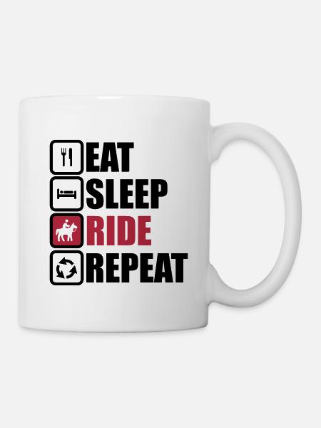 eat sleep ride repeat,équitation,cheval,chevaux - Mug blanc - blanc