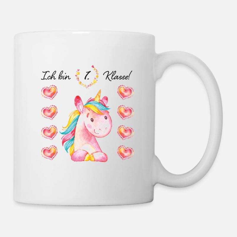 Schulanfang Einhorn Unicorn 1.Klasse Mädchen - Tasse - Weiß