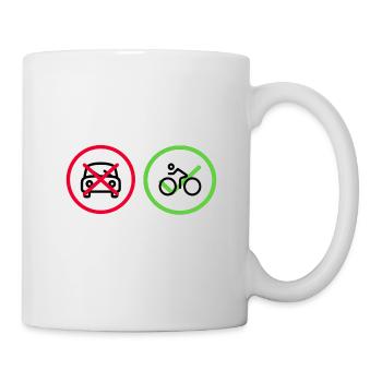 No Car Yes Bike Fahrrad Auto - Tasse - Weiß - Rechts