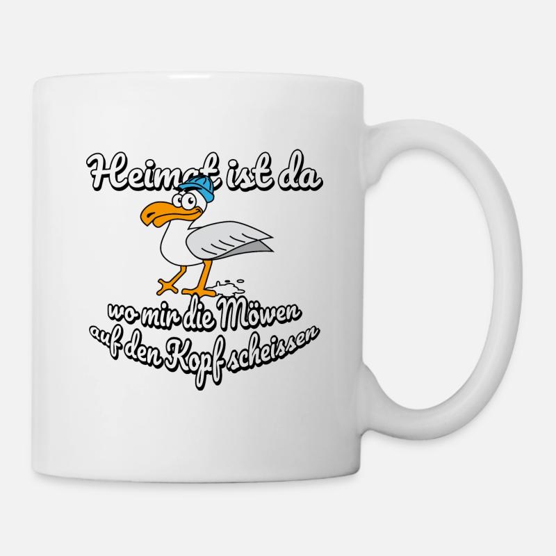 Möwe Möwen Heimat Norddeutschland Geschenk - Tasse - Weiß