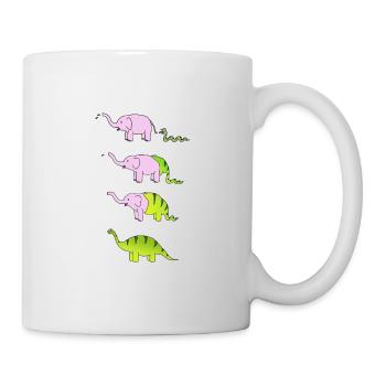 éléphant serpent dinosaure - Mug blanc - blanc - Droite