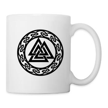 Valknut, Wotans Knot, celtic endless knot - Mug - white - Right