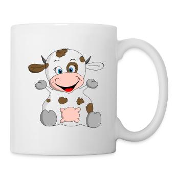 herzige Kuh sagt Muh - Tasse - Weiß - Rechts