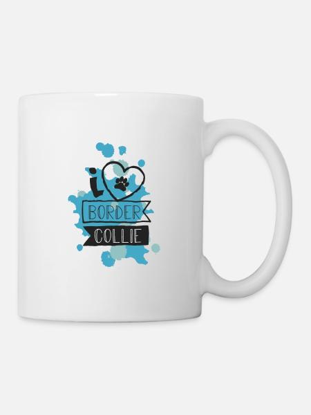 I LOVE BORDER COLLIE - BLUE - Mug - white