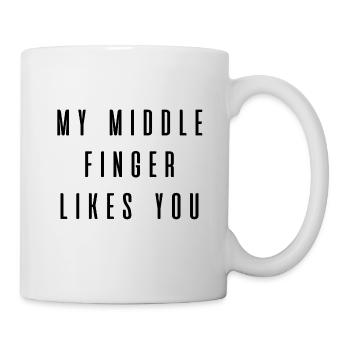 Middle finger Mittelfinger - Tasse - Weiß - Rechts