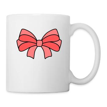 Pink / pink bow for a sugar sweet look - Mug - white - Right