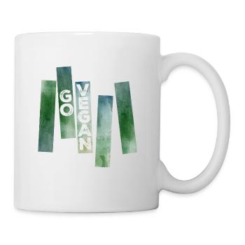 Go Vegan (Watercolor Stripes) - Mug blanc - blanc - Droite
