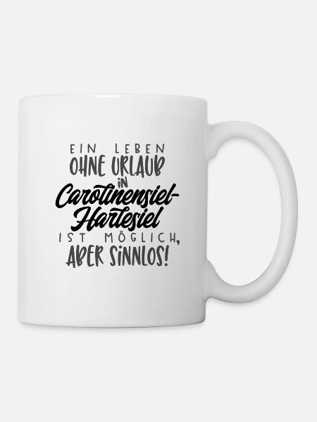 Ein Leben ohne Urlaub (schwarz) - Tasse - Weiß