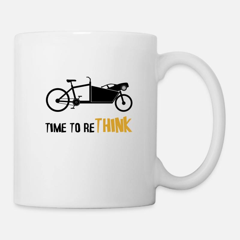 Temps à vélo cargo pour repenser le changement climatique - Mug blanc - blanc