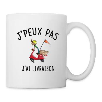 J'PEUX PAS J'AI LIVRAISON - Mug blanc - blanc - Droite