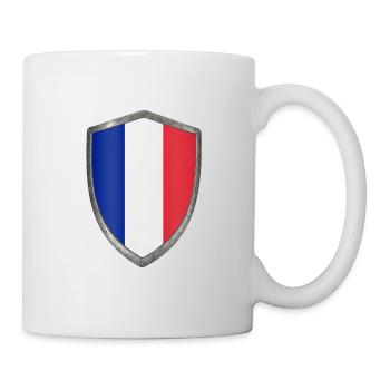bouclier drapeau français France - Mug blanc - blanc - Droite