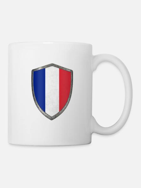 shield French flag France - Mug - white