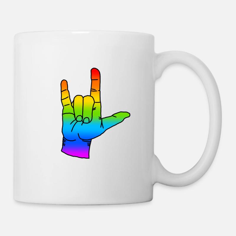 Regenbogen Rock n Roll - Tasse - Weiß