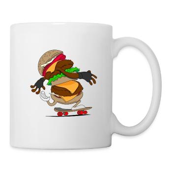 Cheeseburger Skateboard Skater - Tasse - Weiß - Rechts