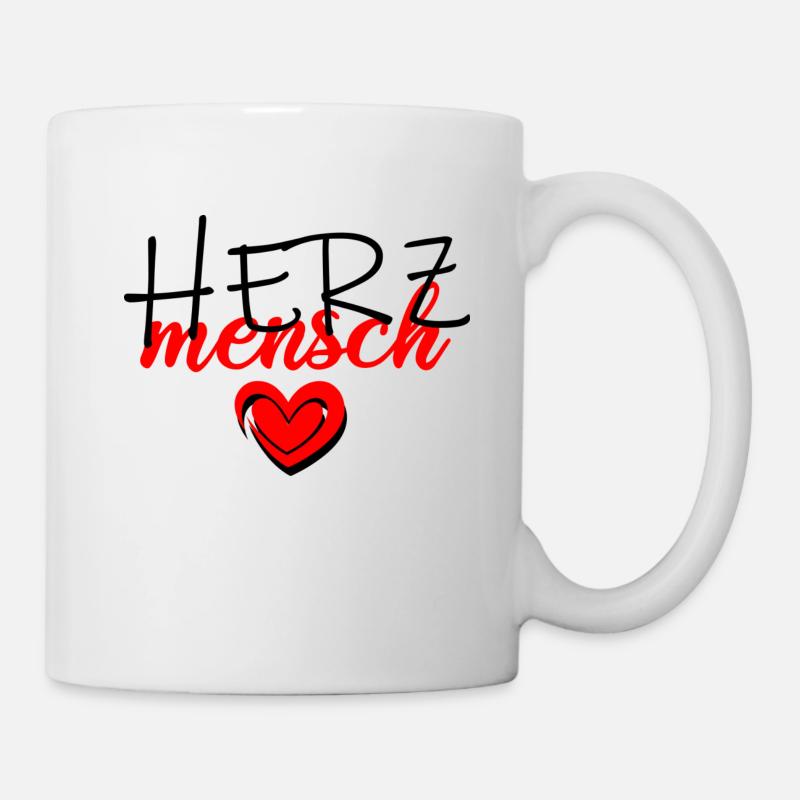Herzmensch - Tasse - Weiß