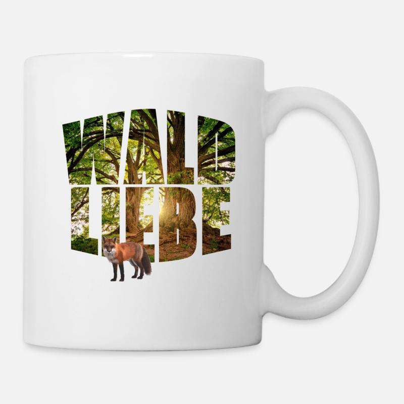 waldliebe mit fuchs - Tasse - Weiß
