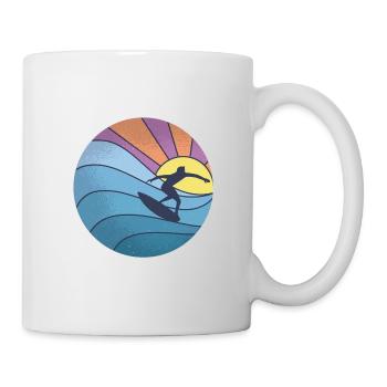 Surf en mer au soleil - Mug blanc - blanc - Droite