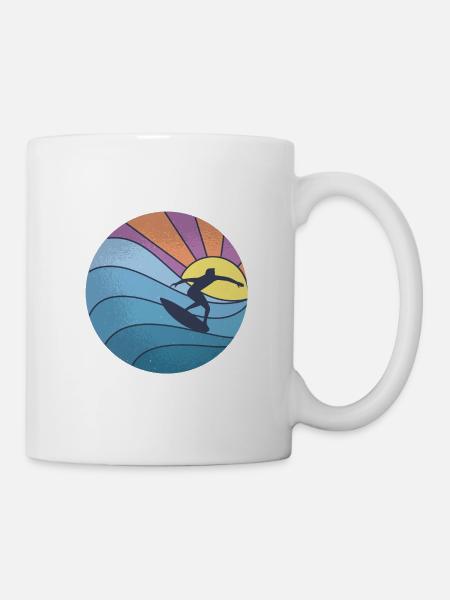 Surf en mer au soleil - Mug blanc - blanc