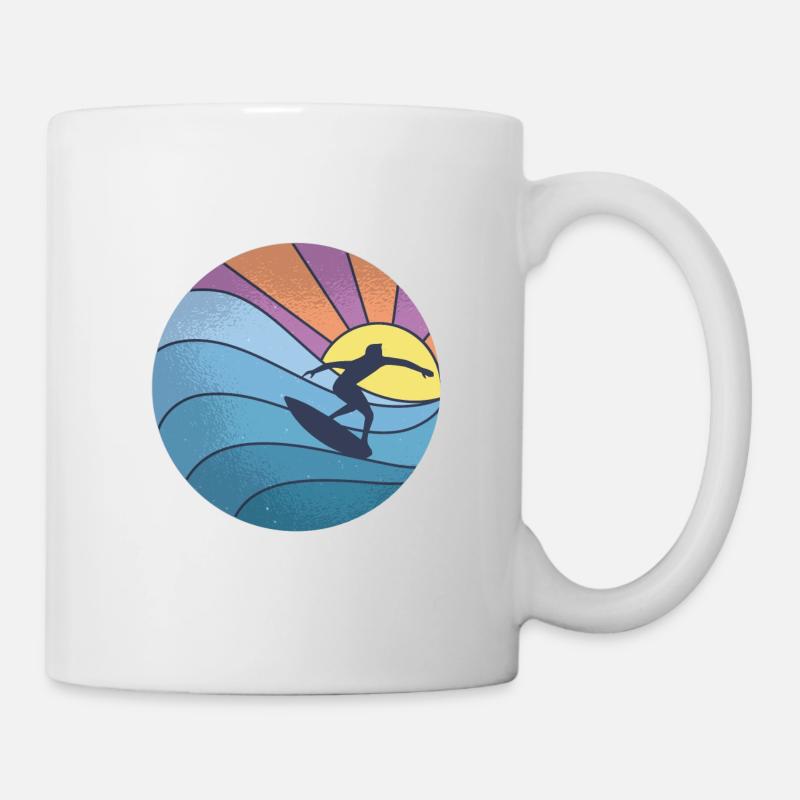 Sonne Meer Wellenreiten - Tasse - Weiß