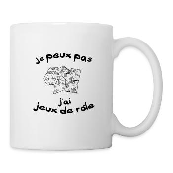 Je peux pas j'ai jeux de rôle plateau grandeur nat - Mug blanc - blanc - Droite