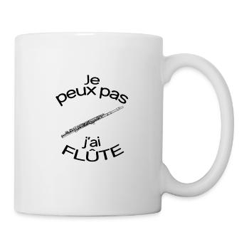 Je peux pas j'ai flûte à bec traversière de pan - Mug blanc - blanc - Droite