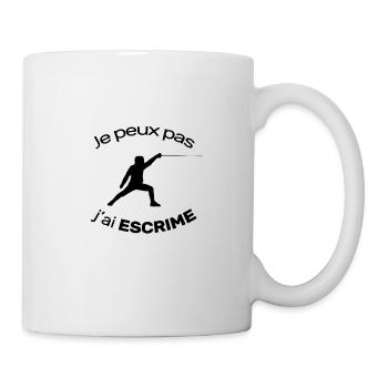 Je peux pas j'ai escrime sabre fleuret et épée - Mug blanc - blanc - Droite