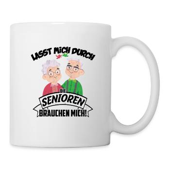 Senioren brauchen mich | Altenpflege Pfleger - Tasse - Weiß - Rechts