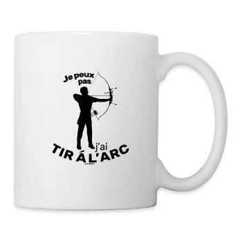 Je peux pas j'ai tir a l'arc précision cible - Mug blanc - blanc - Droite