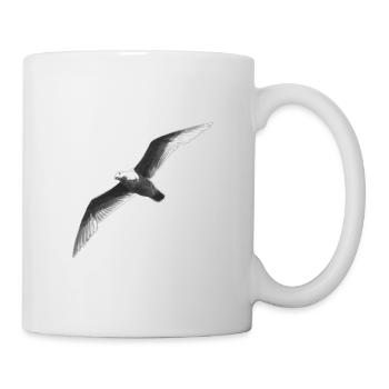 Mouette noir et blanc en vol - Mug blanc - blanc - Droite